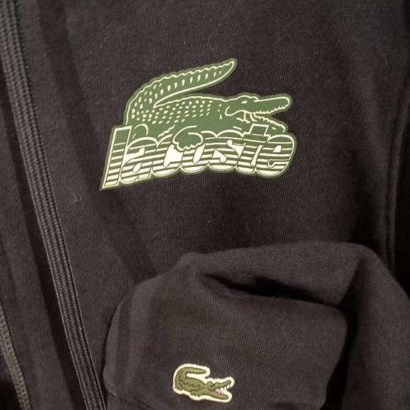 Men's Lacoste Unbrushed Fleece Zipped Hoodie - Picture 5 of 6